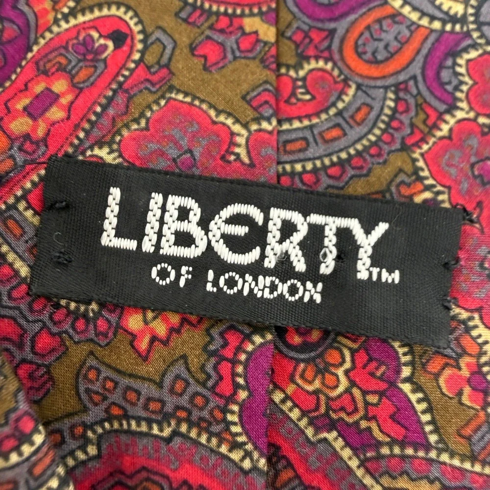 Liberty of London Necktie Mens OS‎ Multicolor Paisley 100% Cotton Made in USA